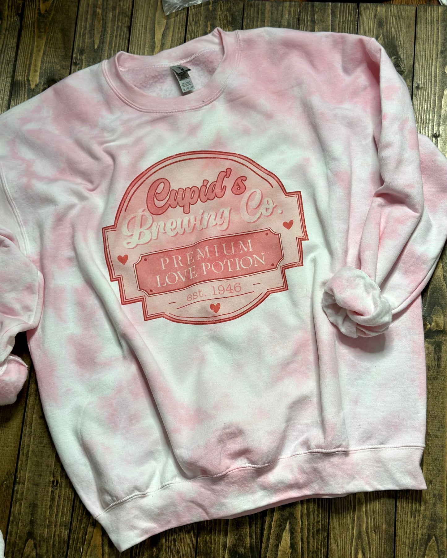 Cupids Brewing Co Tie Dyed Graphic Sweatshirt