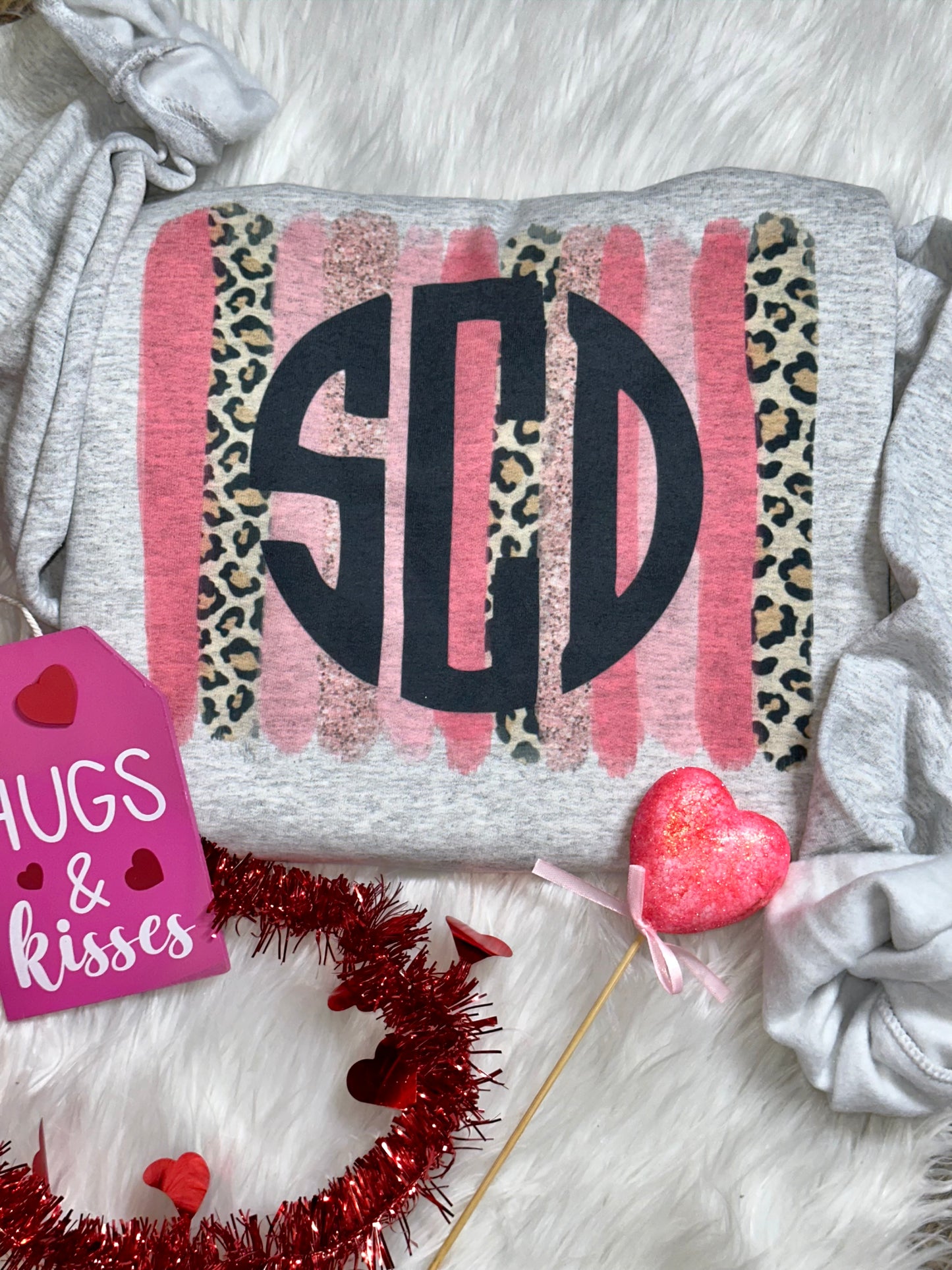 Valentine’s Pink Monogram Graphic Tee/Sweatshirt