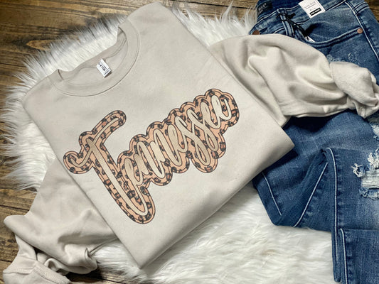 Tennessee Script Leopard Sweatshirt