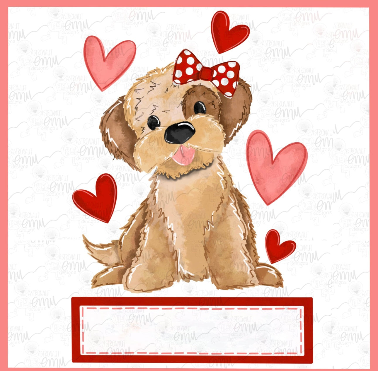 Valentines Puppy w/ Bow Graphic Tee