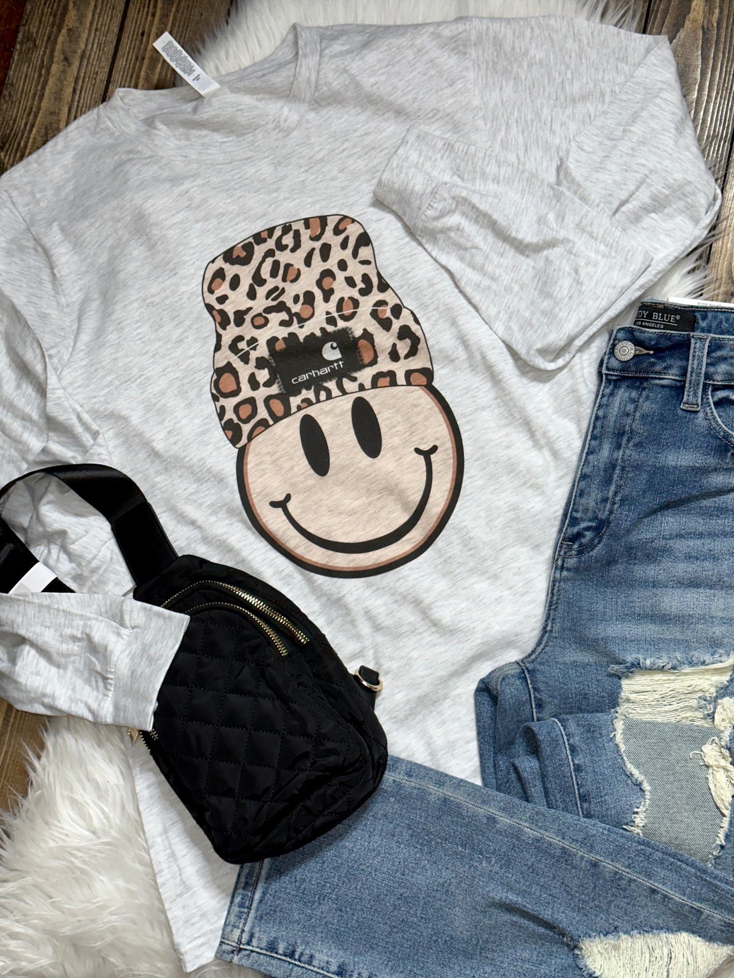 Smiley Beanie Graphic Sweatshirt