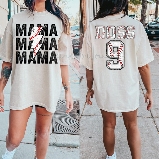 Custom Baseball Mama Graphic Tee