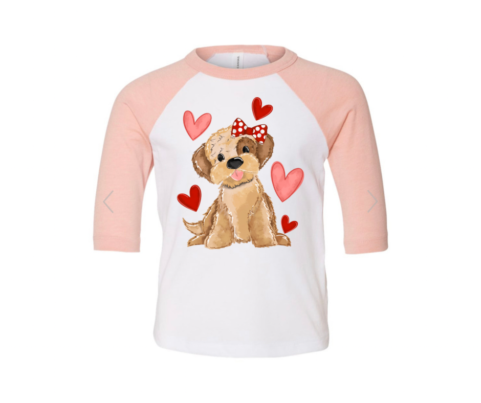 Valentines Puppy w/ Bow Graphic Tee