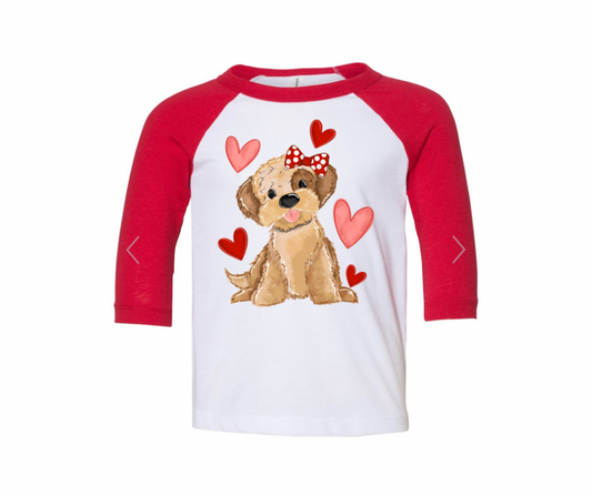 Valentines Puppy w/ Bow Graphic Tee