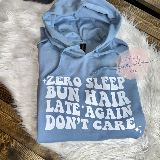 Zero Sleep Bun Hair Graphic Hoodie